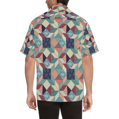 Patchwork Pattern Print Design 02 Men's Hawaiian Shirt