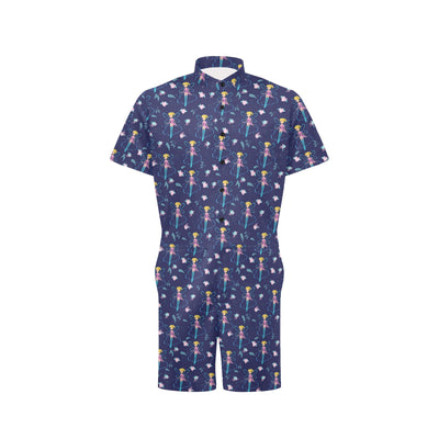 Fairy Cartoon Style Print Pattern Men's Romper