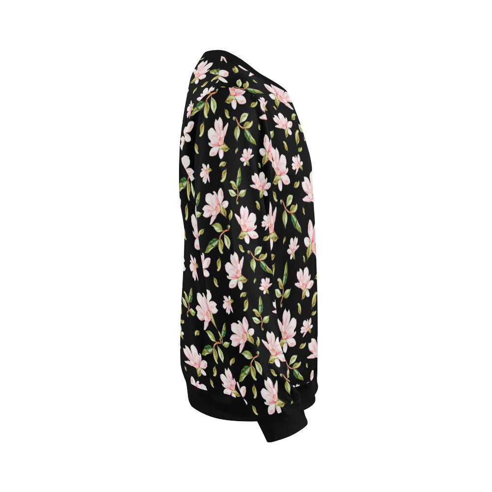 Magnolia Pattern Print Design MAG01 Men Long Sleeve Sweatshirt