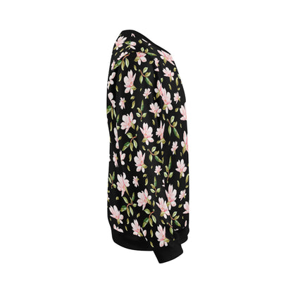 Magnolia Pattern Print Design MAG01 Men Long Sleeve Sweatshirt