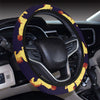 Gold Horse Pattern Steering Wheel Cover with Elastic Edge