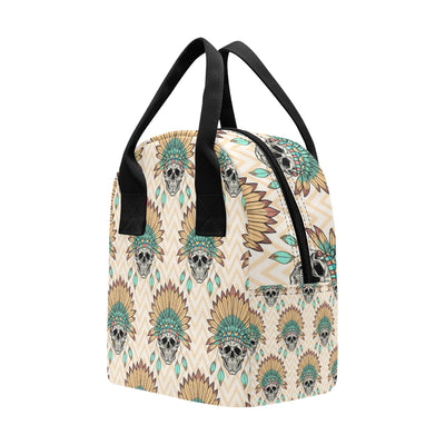 Indian Skull Pattern Insulated Lunch Bag