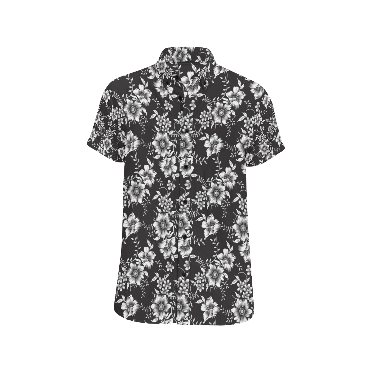 Gerberas Pattern Print Design GB02 Men's Short Sleeve Button Up Shirt
