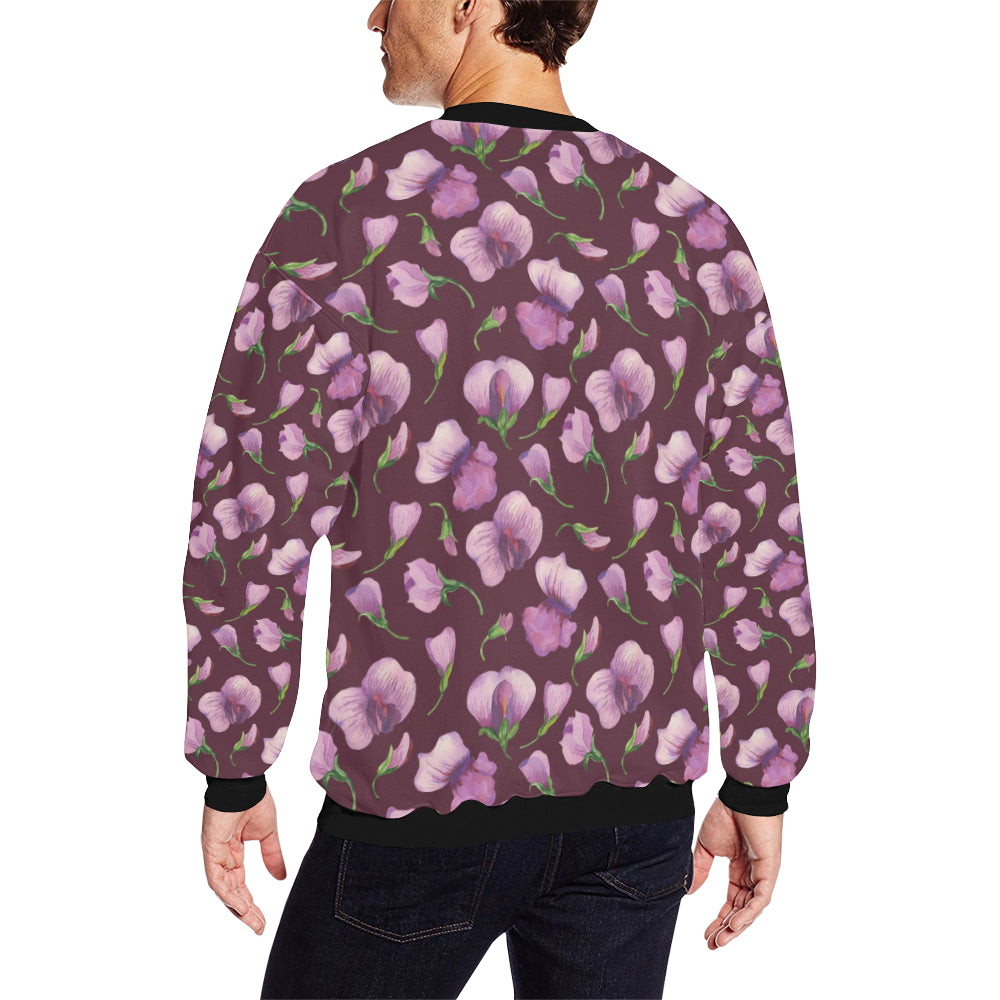 Peony Pattern Print Design PE010 Men Long Sleeve Sweatshirt