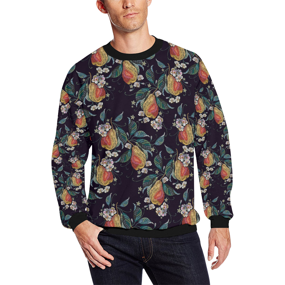 Pear Pattern Print Design PE02 Men Long Sleeve Sweatshirt