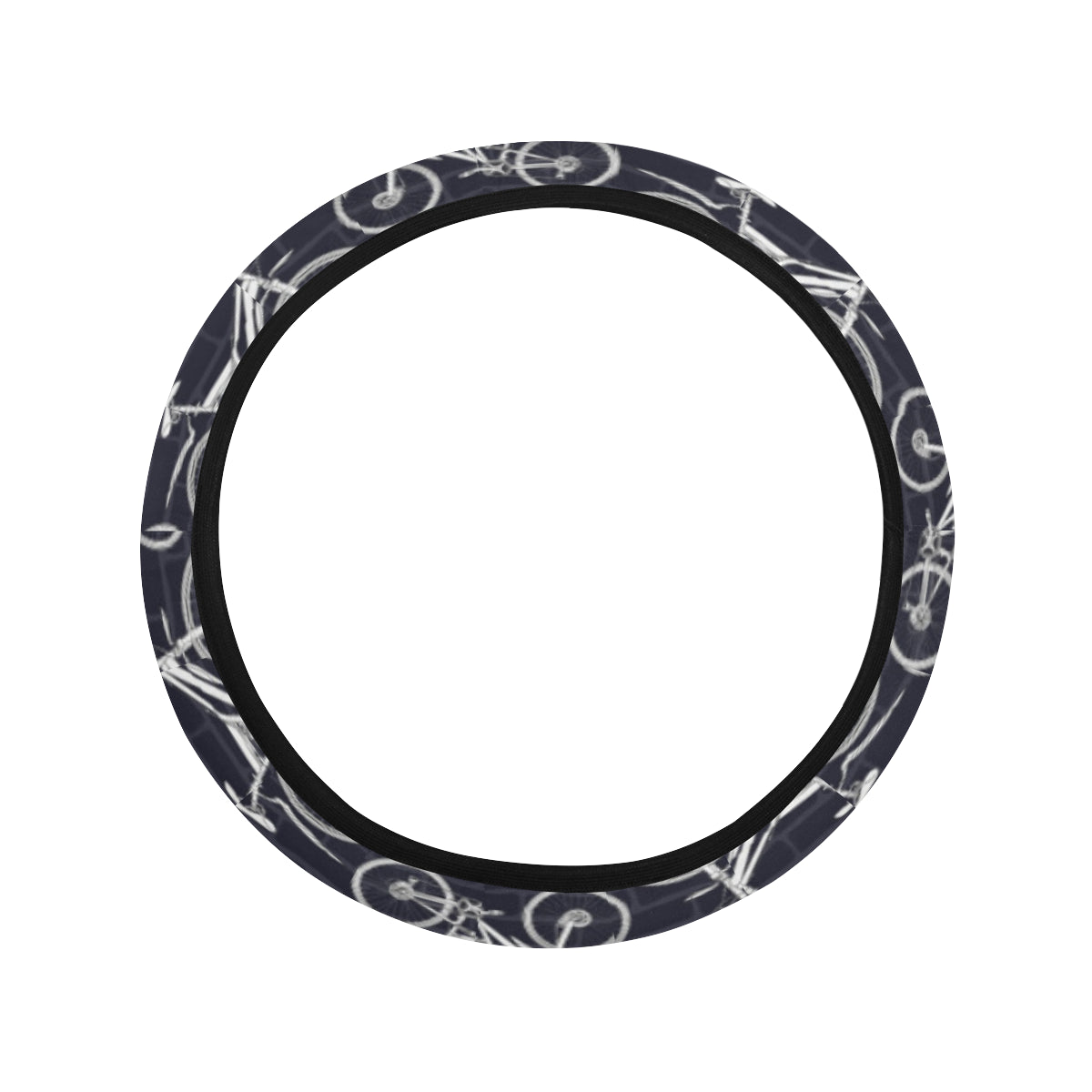 Mountain bike Pattern Print Design 02 Steering Wheel Cover with Elastic Edge