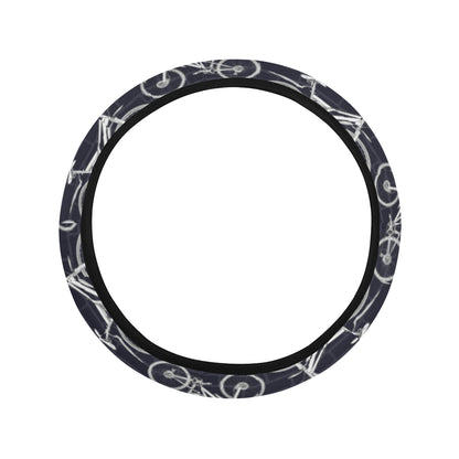 Mountain bike Pattern Print Design 02 Steering Wheel Cover with Elastic Edge