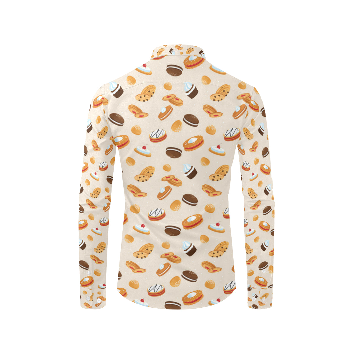 Biscuit Pattern Print Design 01 Men's Long Sleeve Shirt