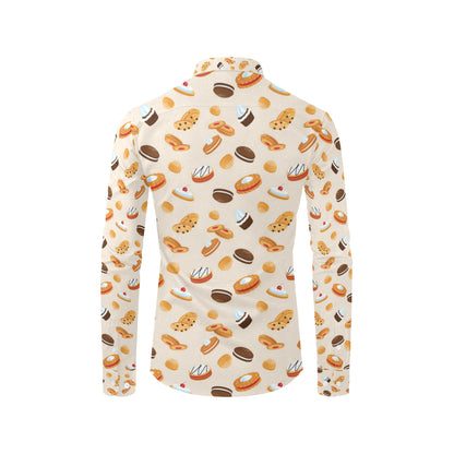 Biscuit Pattern Print Design 01 Men's Long Sleeve Shirt