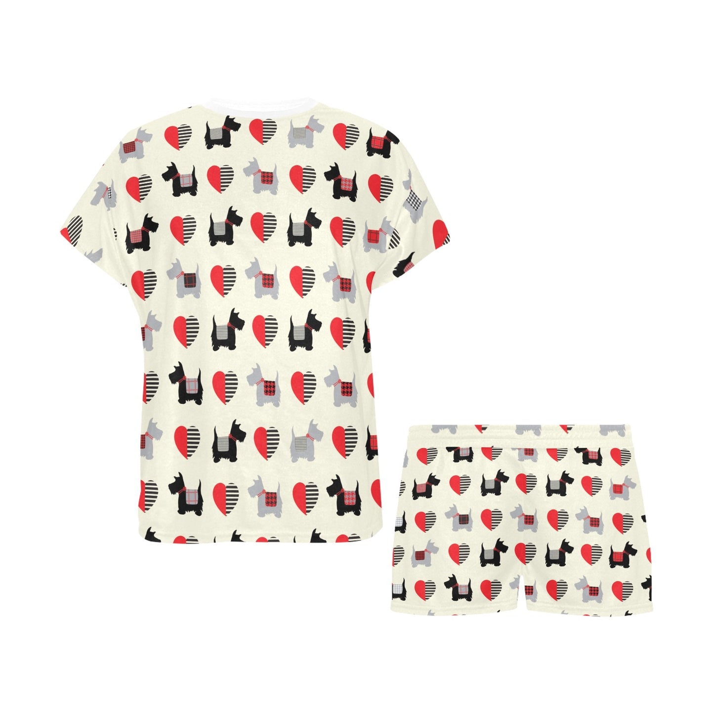 Scottish Terriers Print Design LKS3010 Women's Short Pajama Set