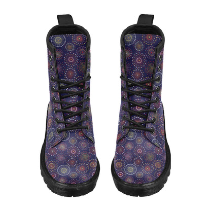 Firework Flower Style Print Design LKS302 Women's Boots