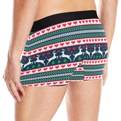 Reindeer Pattern Print Design 03 Men's Boxer Briefs
