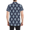 Ethnic Ornament Print Pattern Men's Short Sleeve Button Up Shirt