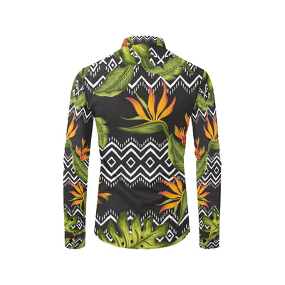 Bird Of Paradise Pattern Print Design BOP07 Men's Long Sleeve Shirt