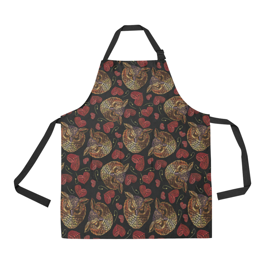 Owl Pattern Print Design A08 Apron with Pocket