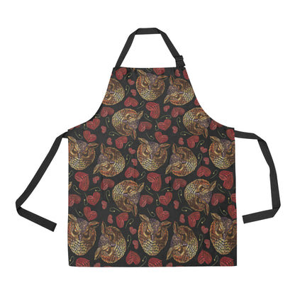 Owl Pattern Print Design A08 Apron with Pocket