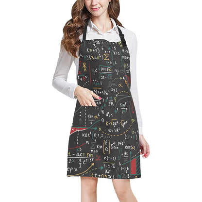 Math Pattern Print Design 04 Apron with Pocket