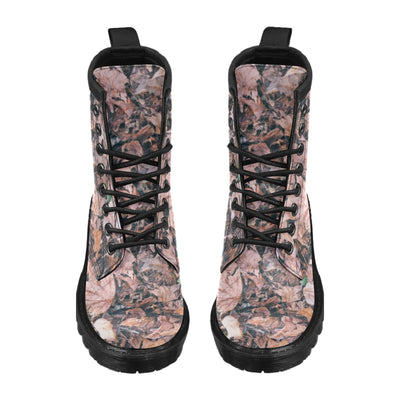 Camouflage Realistic Tree Leaf Print Women's Boots