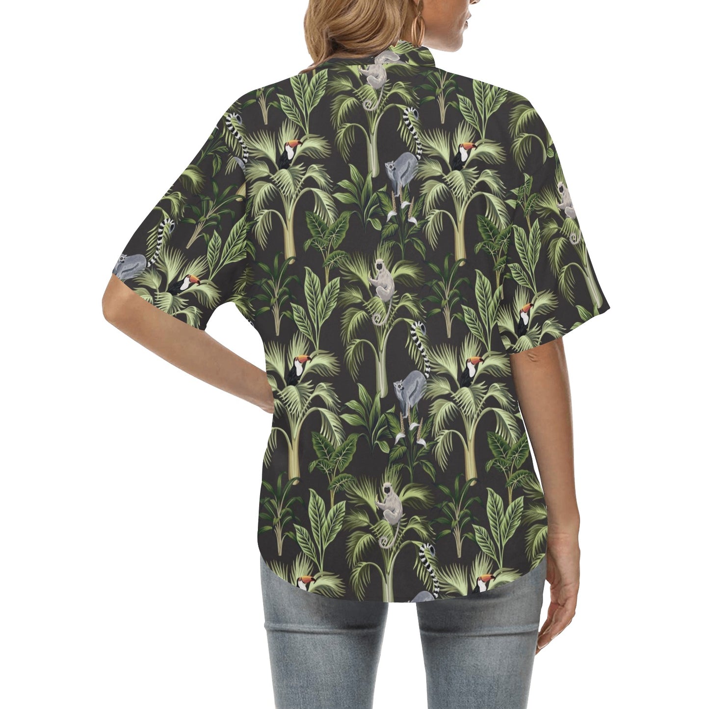 Rainforest Pattern Print Design RF05 Women's Hawaiian Shirt
