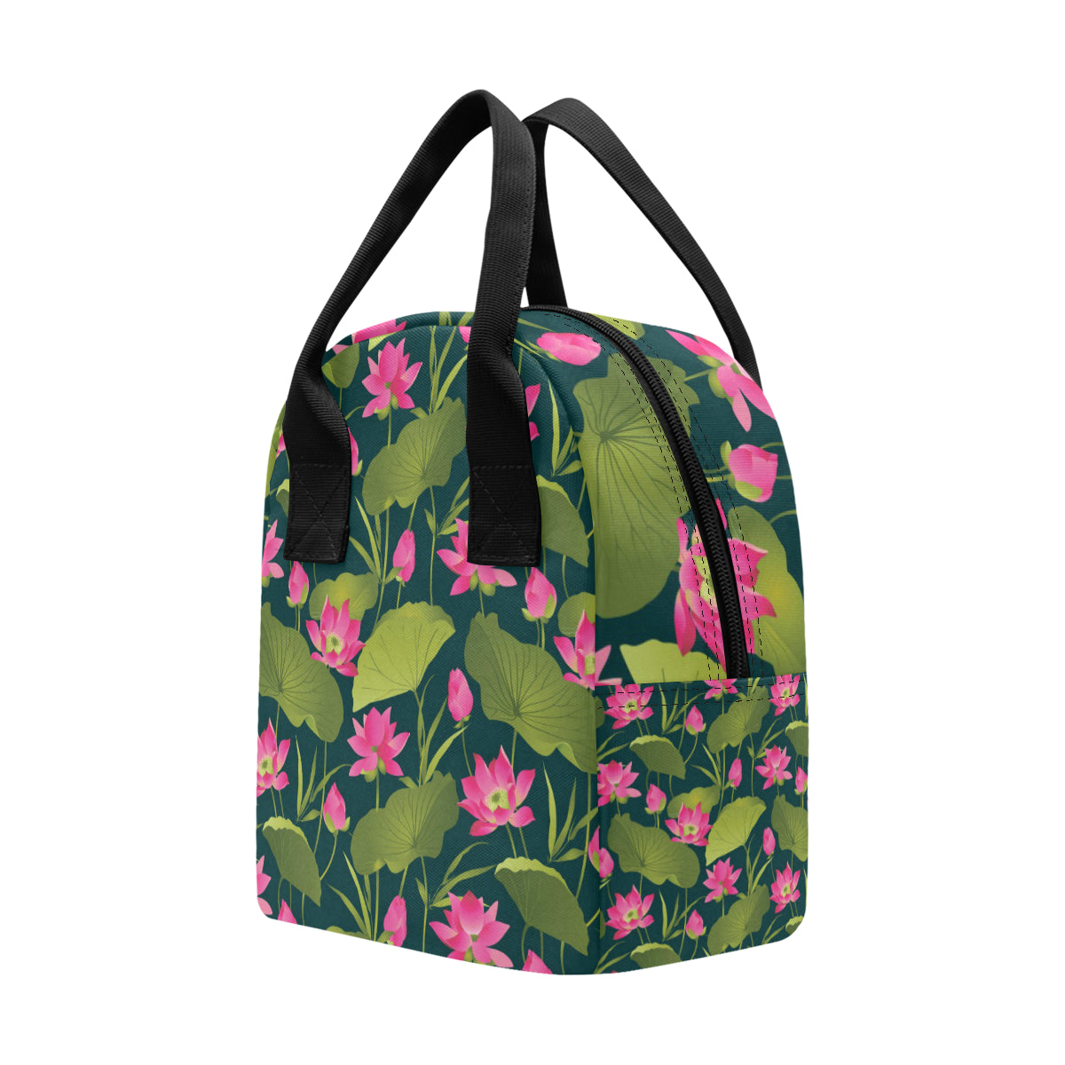 Water Lily Pattern Print Design WL09 Insulated Lunch Bag