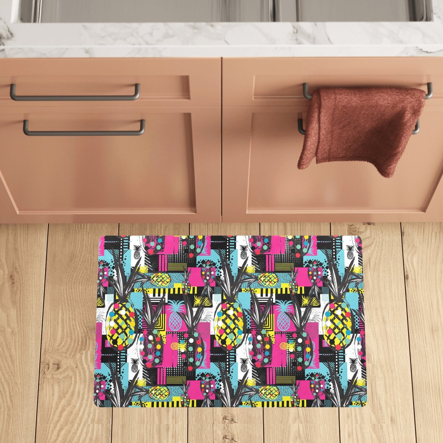 Pop Art Pineapple Pattern Print Design A02 Kitchen Mat