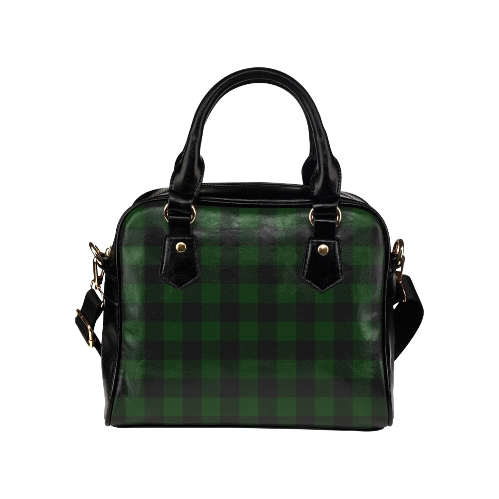 Buffalo check Green Pattern Print Design 02 Shoulder Handbag