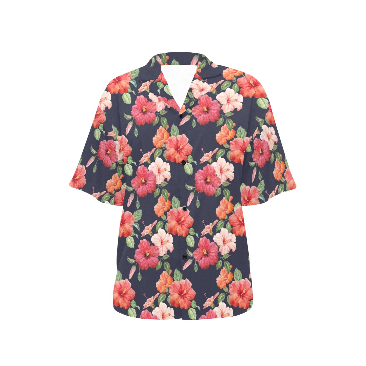 Tropical Flower Pattern Print Design TF020 Women's Hawaiian Shirt