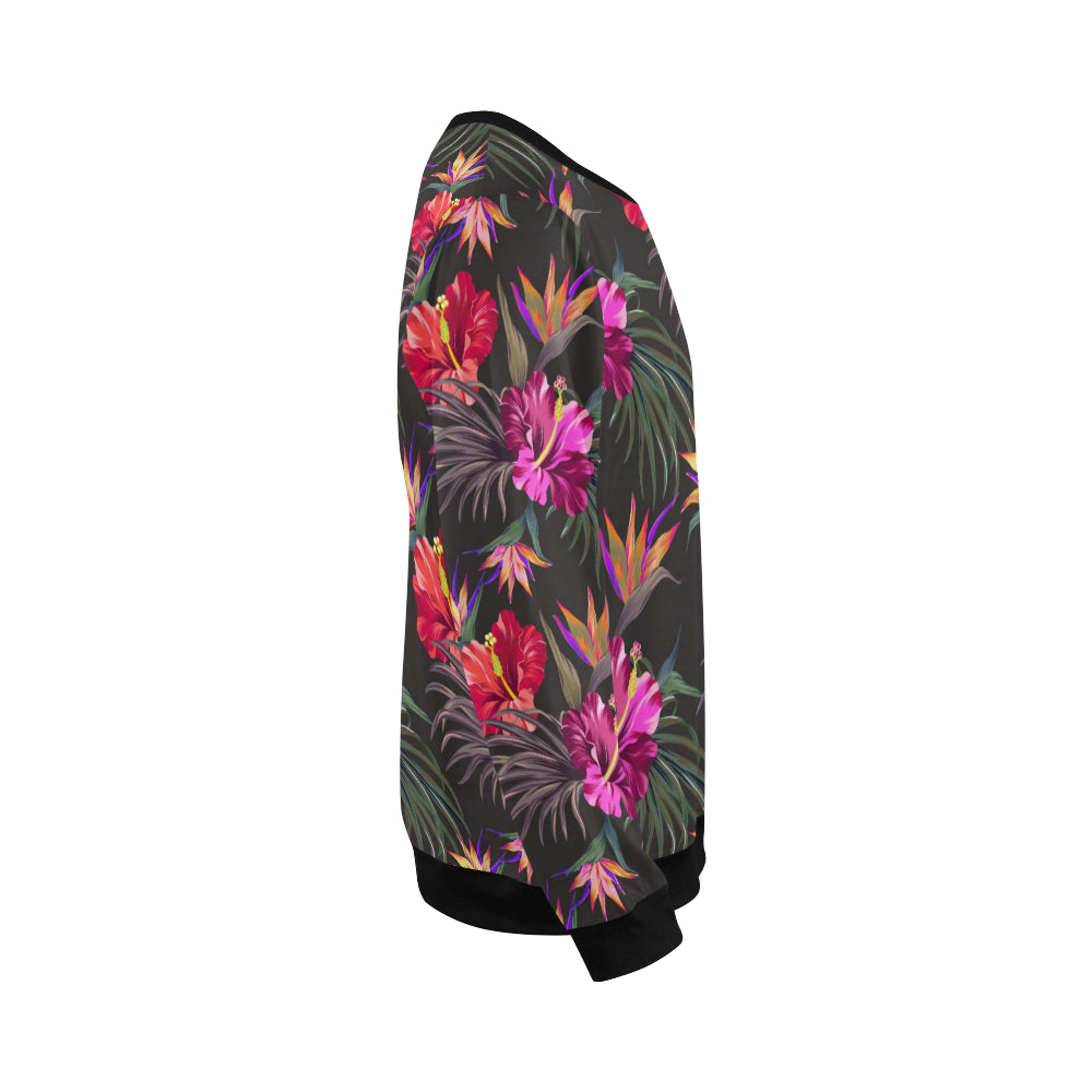 Hibiscus Pattern Print Design HB014 Men Long Sleeve Sweatshirt