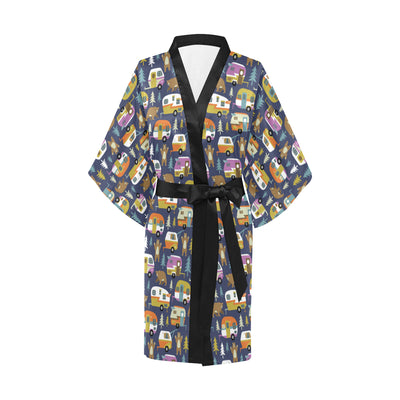 Camper Pattern Print Design 04 Women's Short Kimono