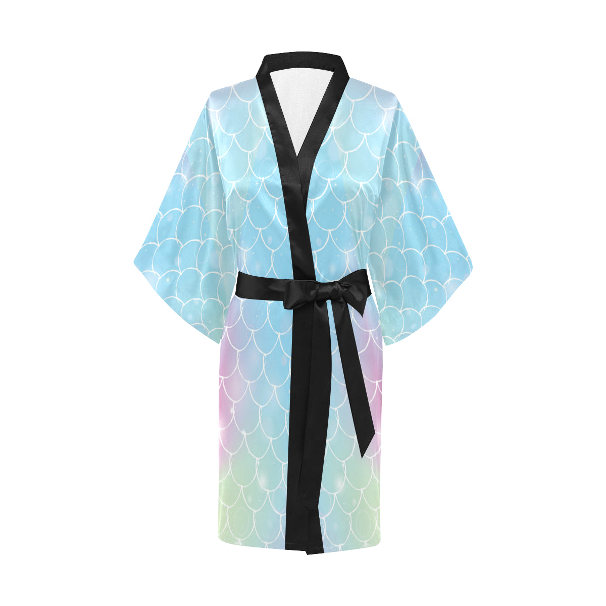 Rainbow Pattern Print Design A06 Women's Short Kimono