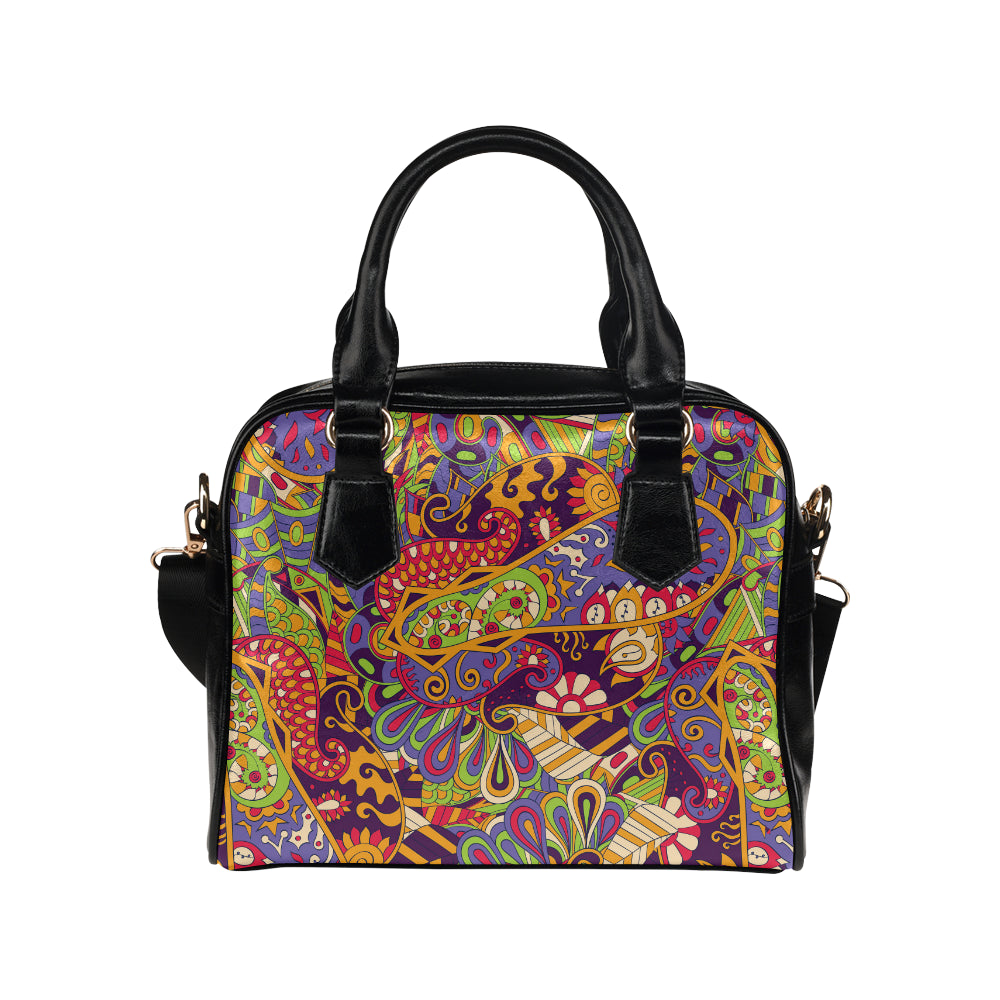 Funky Retro Pattern Print Design A04 Shoulder Handbag