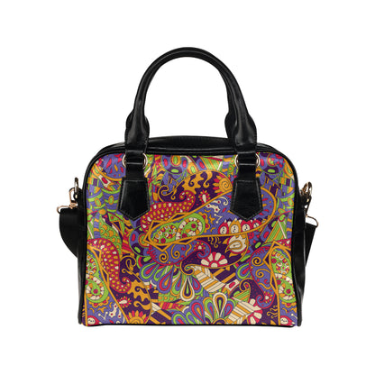 Funky Retro Pattern Print Design A04 Shoulder Handbag