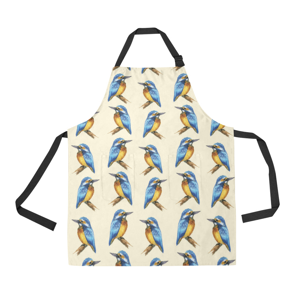 Kingfisher Pattern Print Design 01 Apron with Pocket