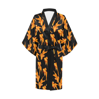 Goldfish Pattern Print Design 03 Women's Short Kimono