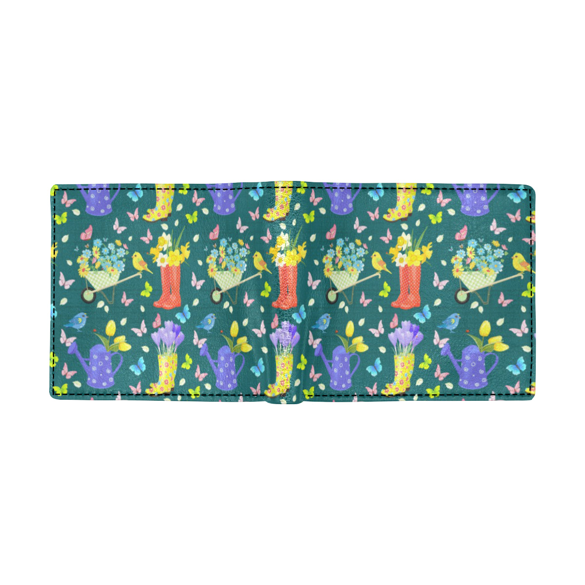 Gardening Pattern Print Design G08 Men's ID Card Wallet