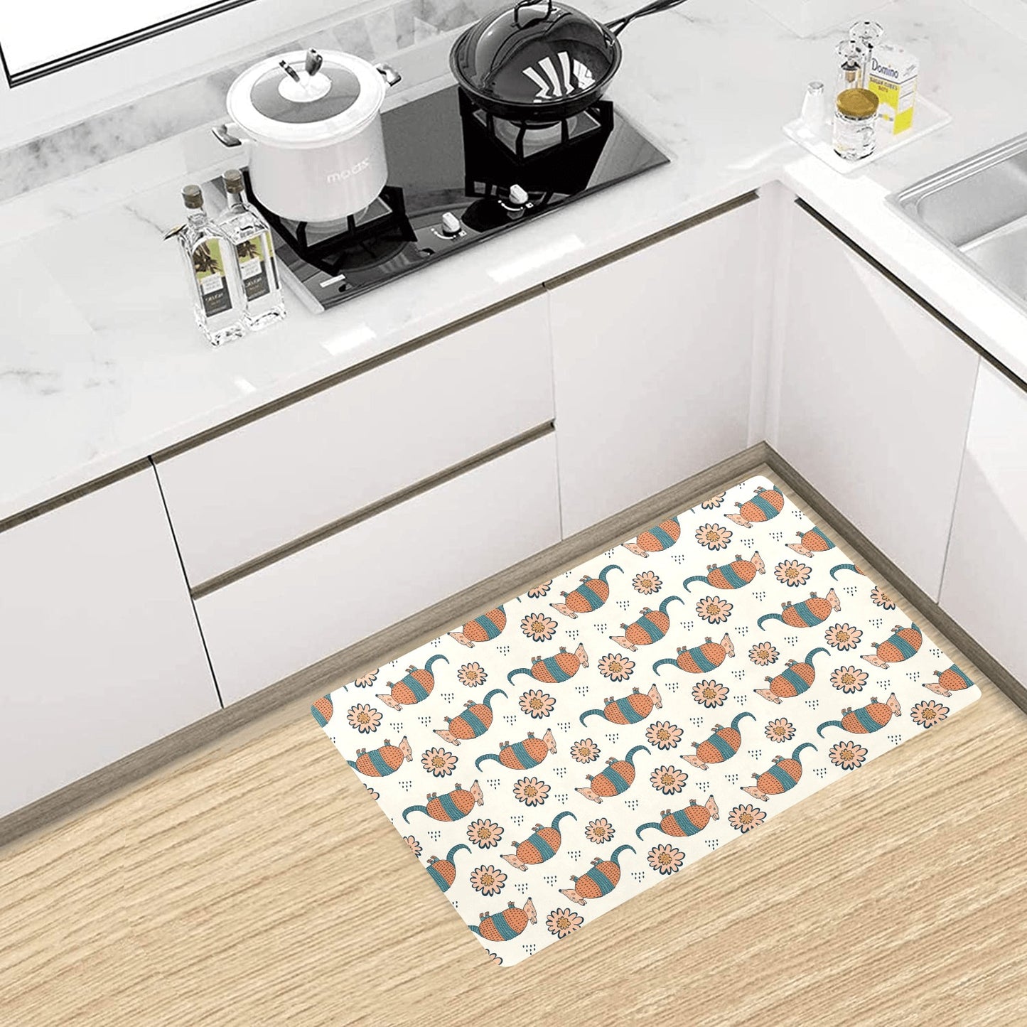 Armadillo Pattern Print Design 02 Kitchen Mat