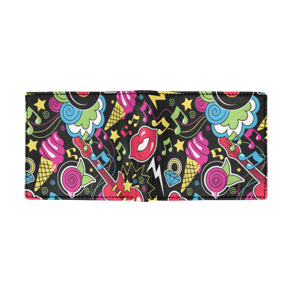 Pop Art Pattern Print Design A04 Men's ID Card Wallet