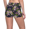 lotus Embroidered Pattern Print Design LO06 Yoga Shorts