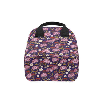 Hydrangea Pattern Print Design HD010 Insulated Lunch Bag
