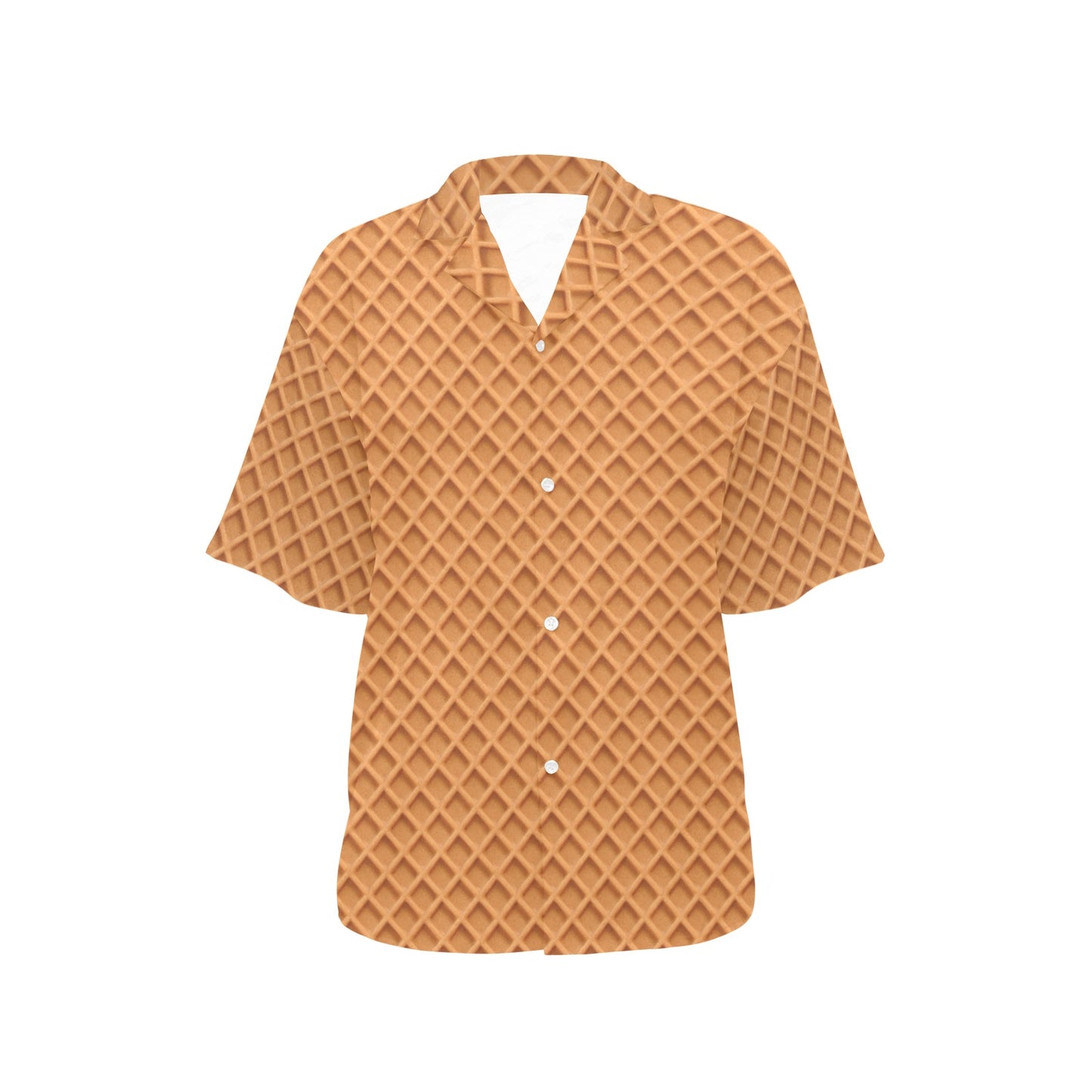 Waffle Texture Print Design LKS301 Women's Hawaiian Shirt