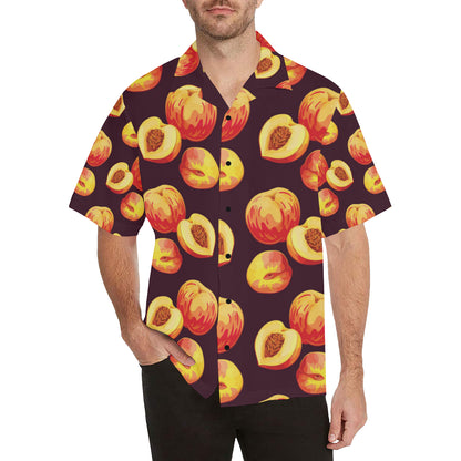 Peach Pattern Print Design A04 Men's Hawaiian Shirt