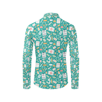 Medical Pattern Print Design 03 Men's Long Sleeve Shirt
