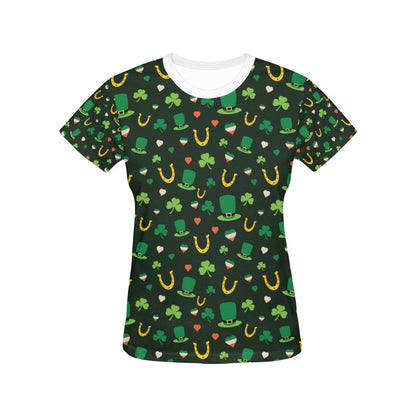 Shamrock Print Design LKS308 Women's  T-shirt