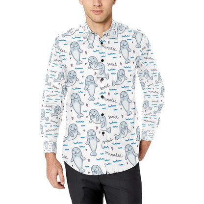 Manatee Baby Pattern Print Design 03 Men's Long Sleeve Shirt
