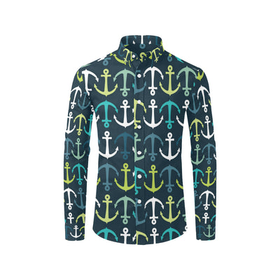 Anchor Pattern Print Design 03 Men's Long Sleeve Shirt