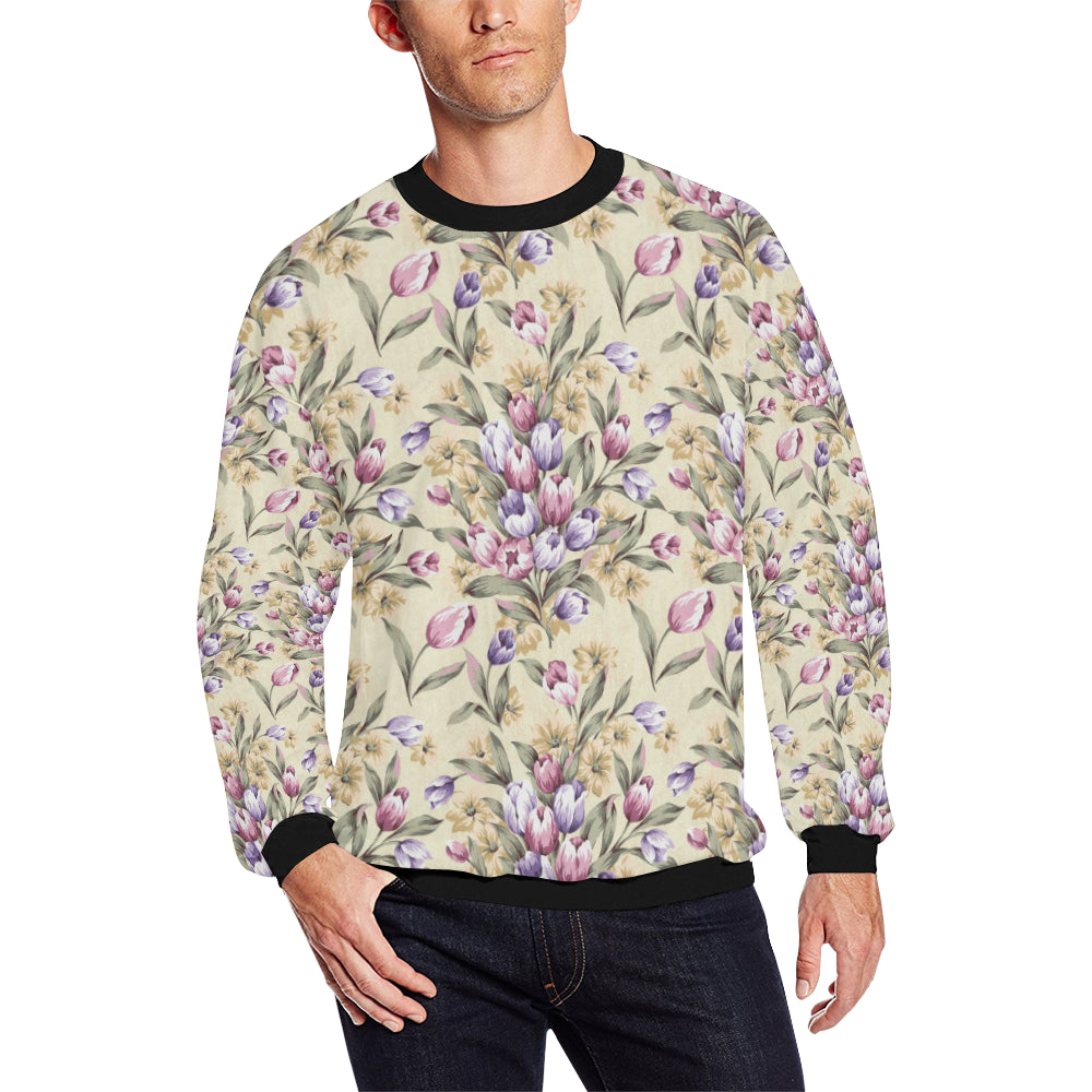 Tulip Pattern Print Design TP04 Men Long Sleeve Sweatshirt
