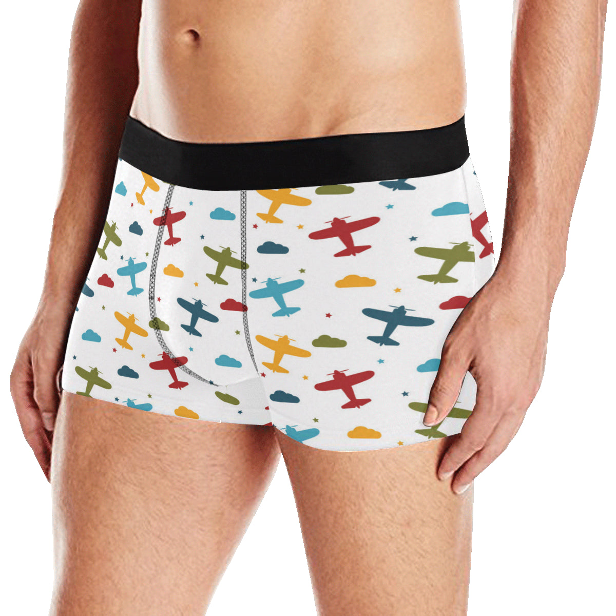 Airplane Pattern Print Design 06 Men's Boxer Briefs