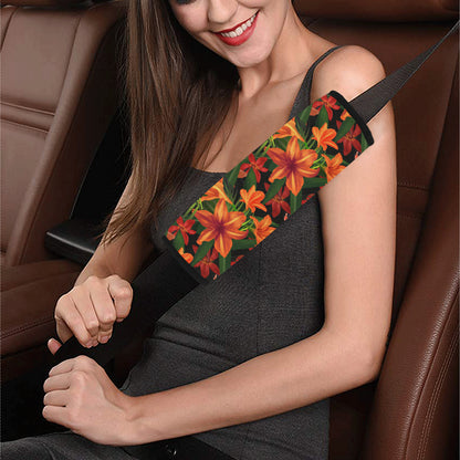 Amaryllis Pattern Print Design AL05 Car Seat Belt Cover