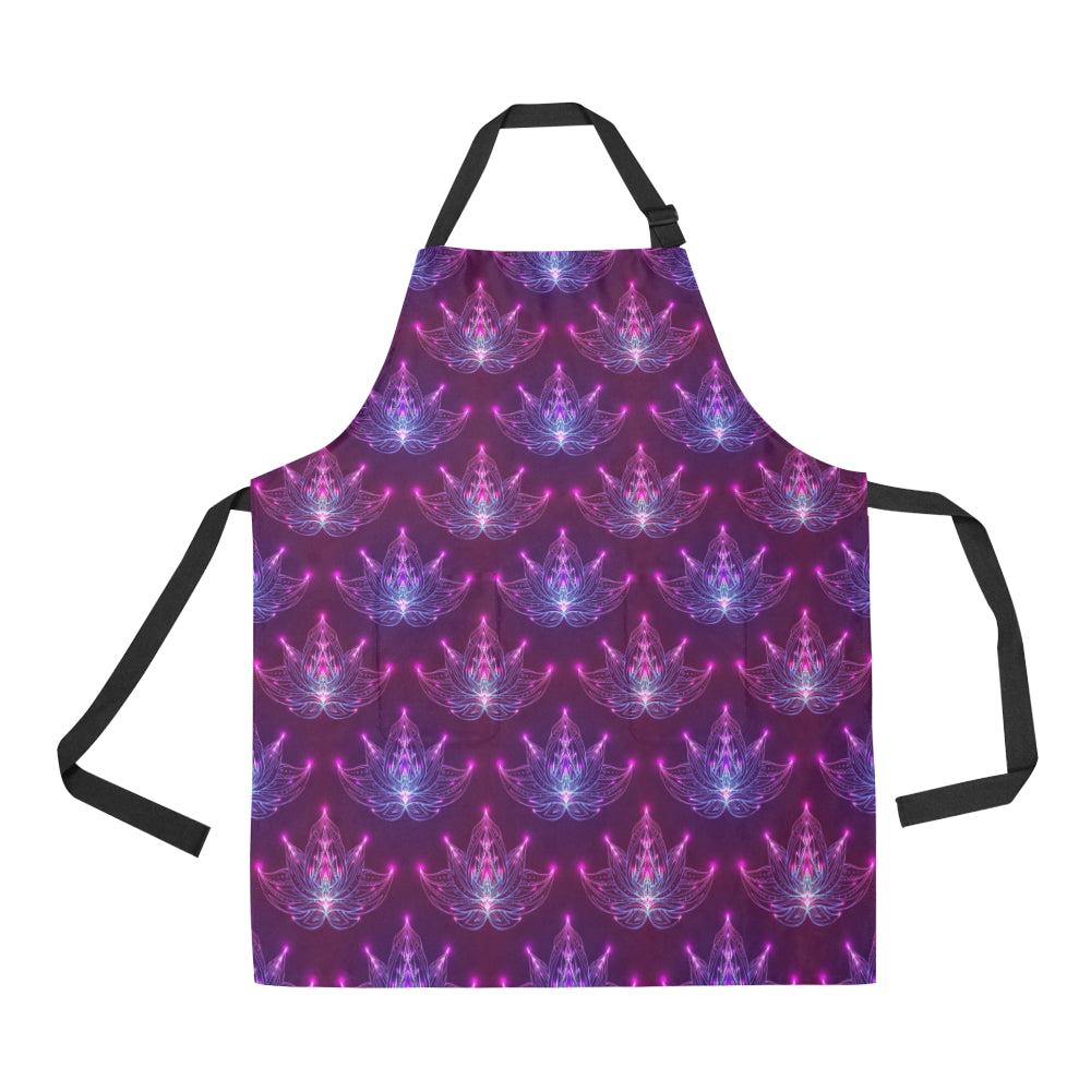 lotus Pattern Print Design LO01 Apron with Pocket