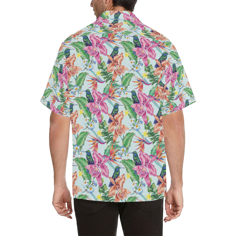 Hummingbird Tropical Pattern Print Design 05 Men's Hawaiian Shirt